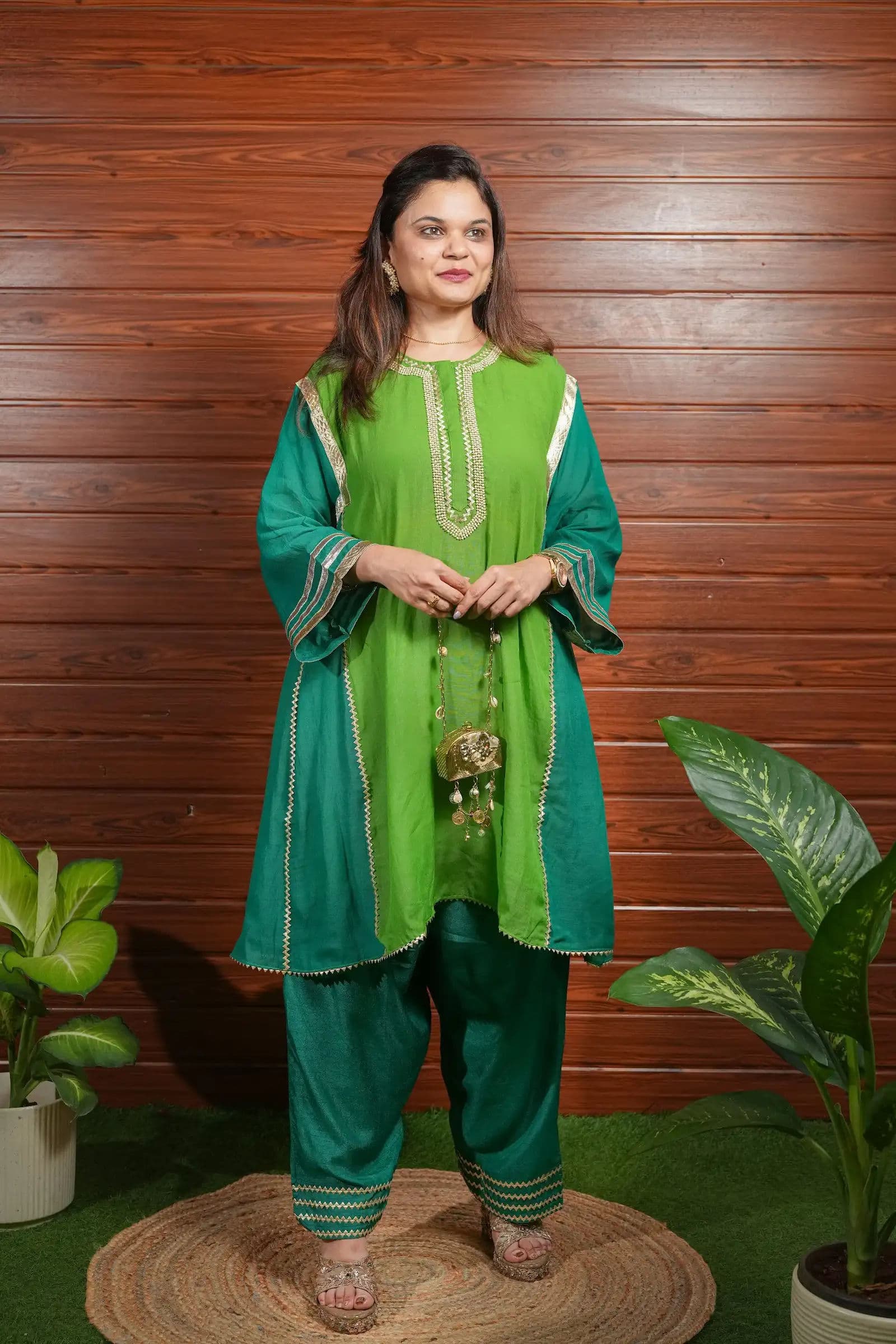 Green Gota Kurta Salwar Set