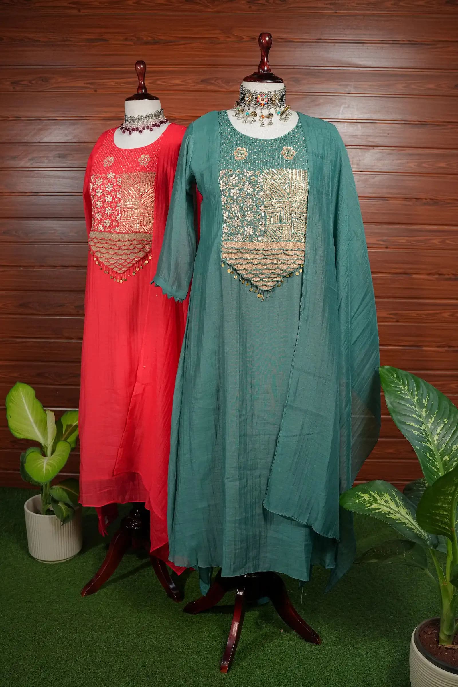 Chanderi Kurta with Gota Patti Panel